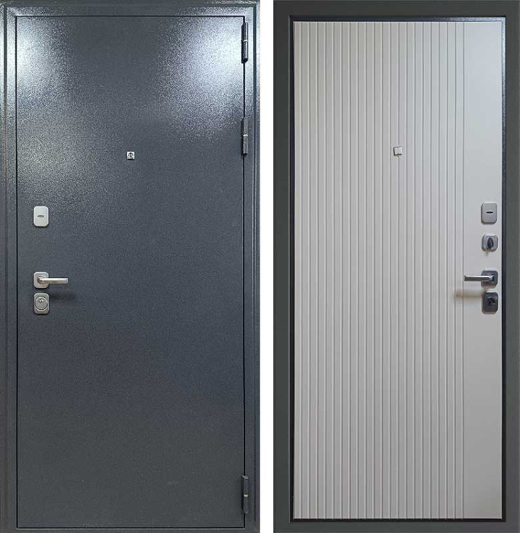 Дверь входная Maestrodoors МД-9 Линии Белая матовая